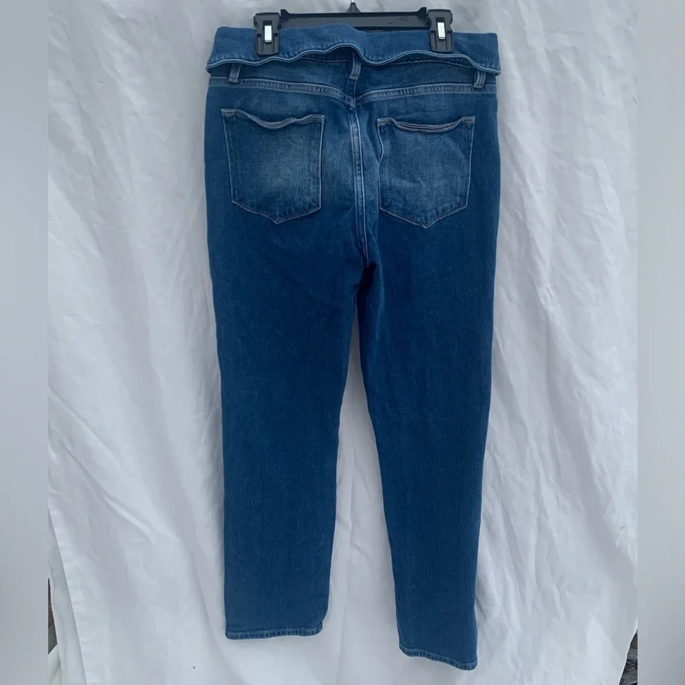 Frame Denim Le High Straight Jeans Fold Over Waist Size 27